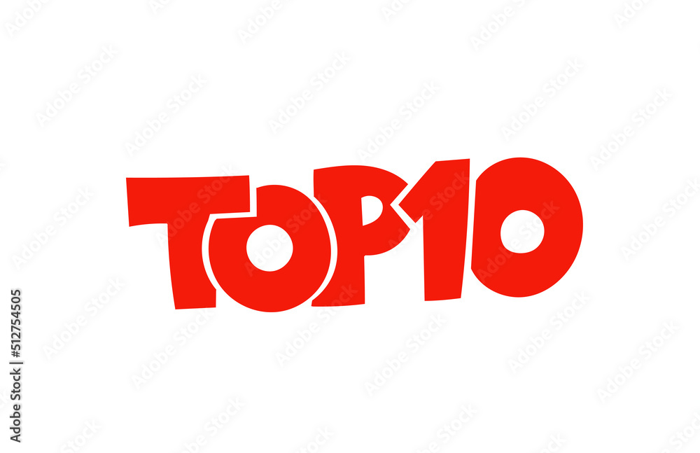 Top ten lettering. Best award list rating. Vector illustration. Top ten lettering. Best award list rating. Vector illustration.