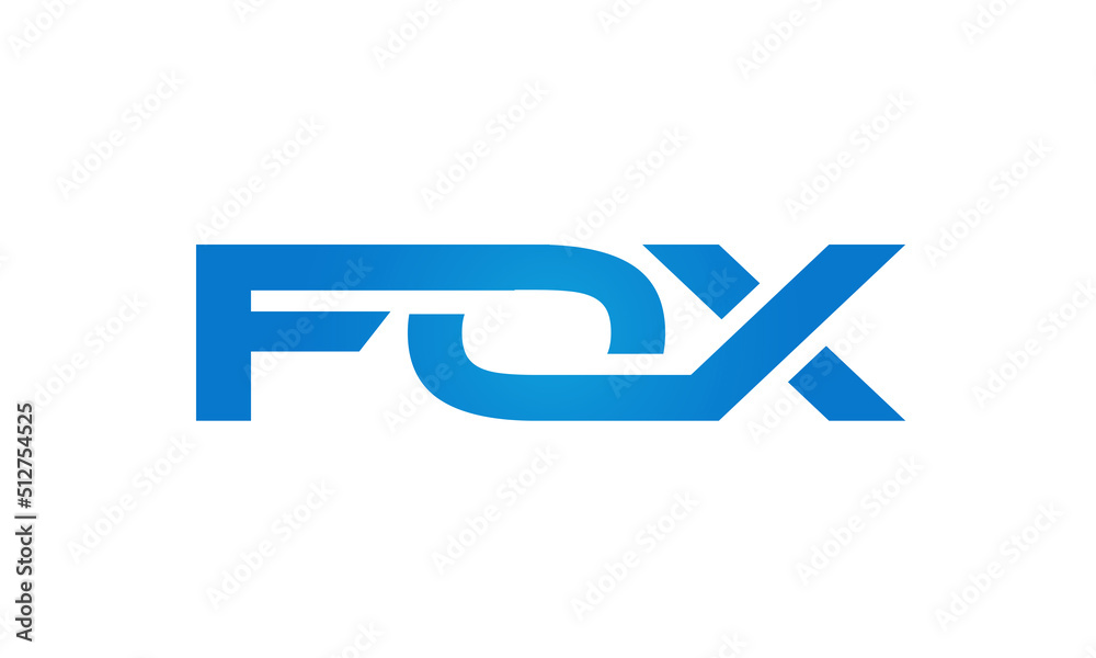 FOX letters Joined logo design connect letters with chin logo logotype icon concept FOX letters Joined logo design connect letters with chin logo logotype icon concept