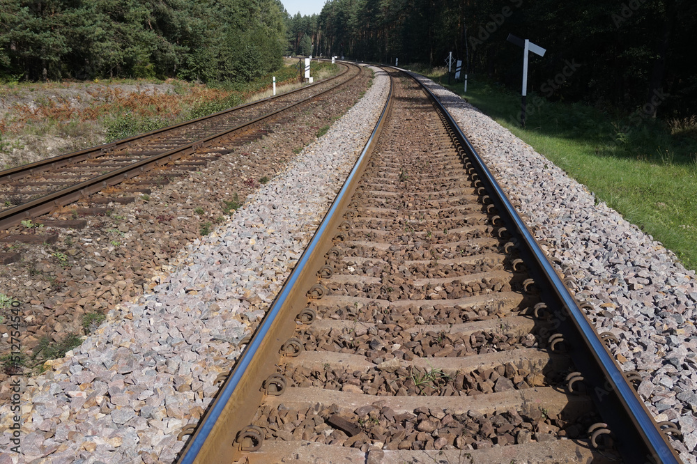 Fototapeta premium Train track/ railroad - perspective