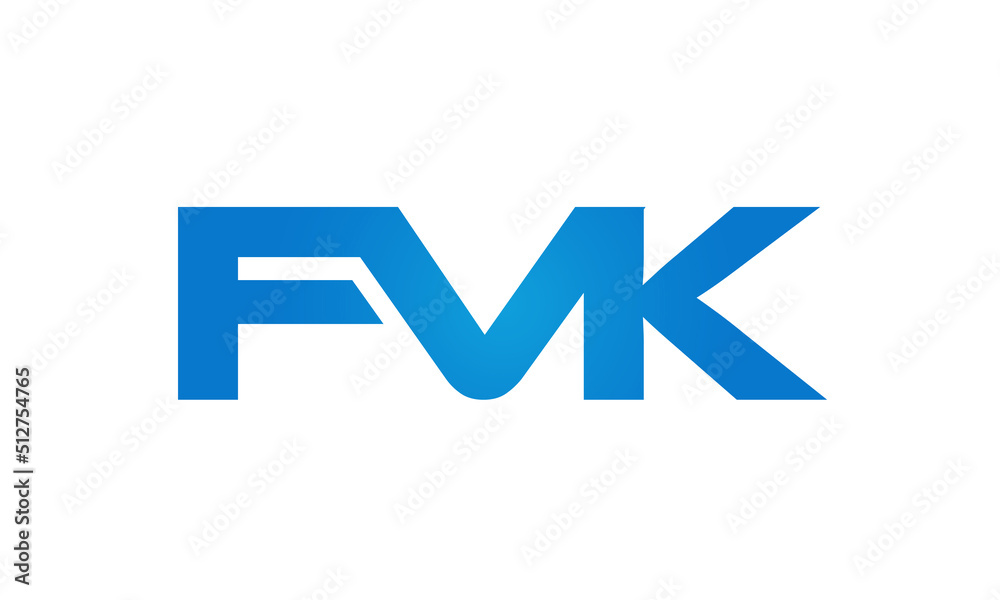 FVK letters Joined logo design connect letters with chin logo logotype icon concept FVK letters Joined logo design connect letters with chin logo logotype icon concept