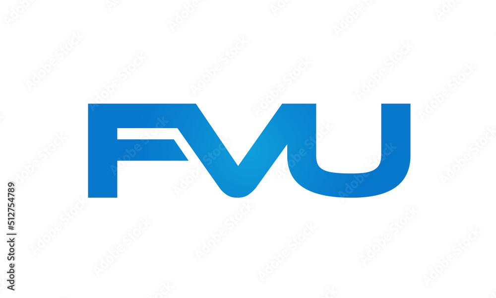 FVU letters Joined logo design connect letters with chin logo logotype icon concept FVU letters Joined logo design connect letters with chin logo logotype icon concept