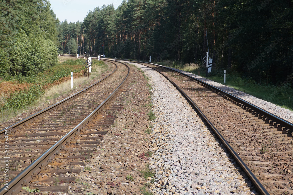 Obraz premium Train track/ railroad - perspective