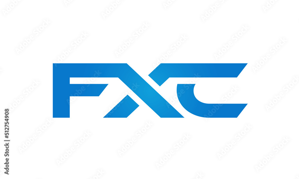 FXC letters Joined logo design connect letters with chin logo logotype icon concept FXC letters Joined logo design connect letters with chin logo logotype icon concept