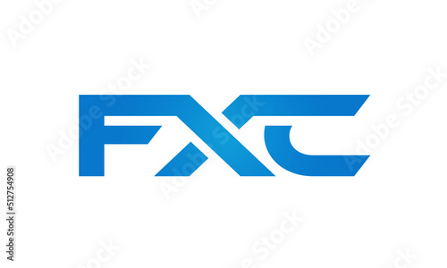 FXC letters Joined logo design connect letters with chin logo logotype icon concept