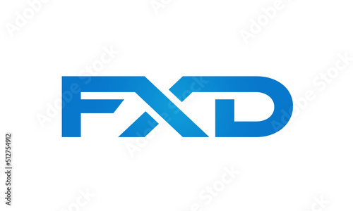 FXD letters Joined logo design connect letters with chin logo logotype icon concept