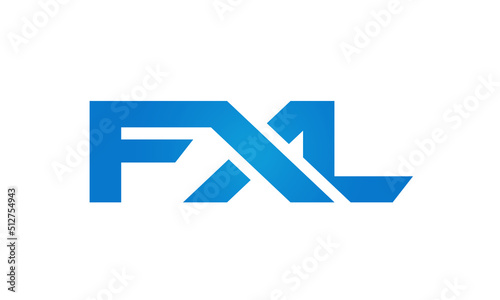 FXL letters Joined logo design connect letters with chin logo logotype icon concept