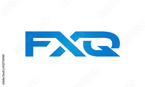 FXQ letters Joined logo design connect letters with chin logo logotype icon concept