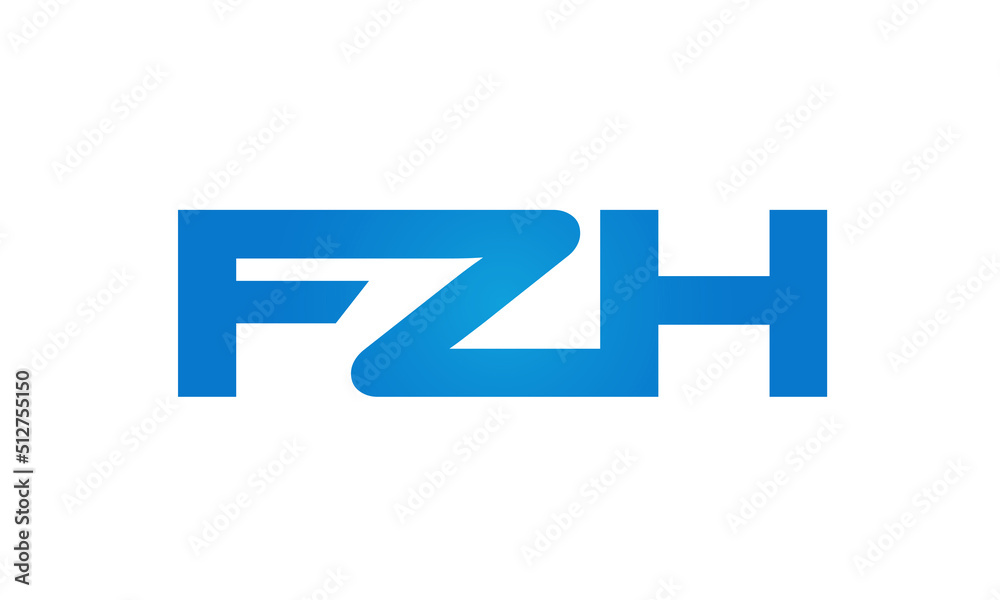 FZH letters Joined logo design connect letters with chin logo logotype icon concept