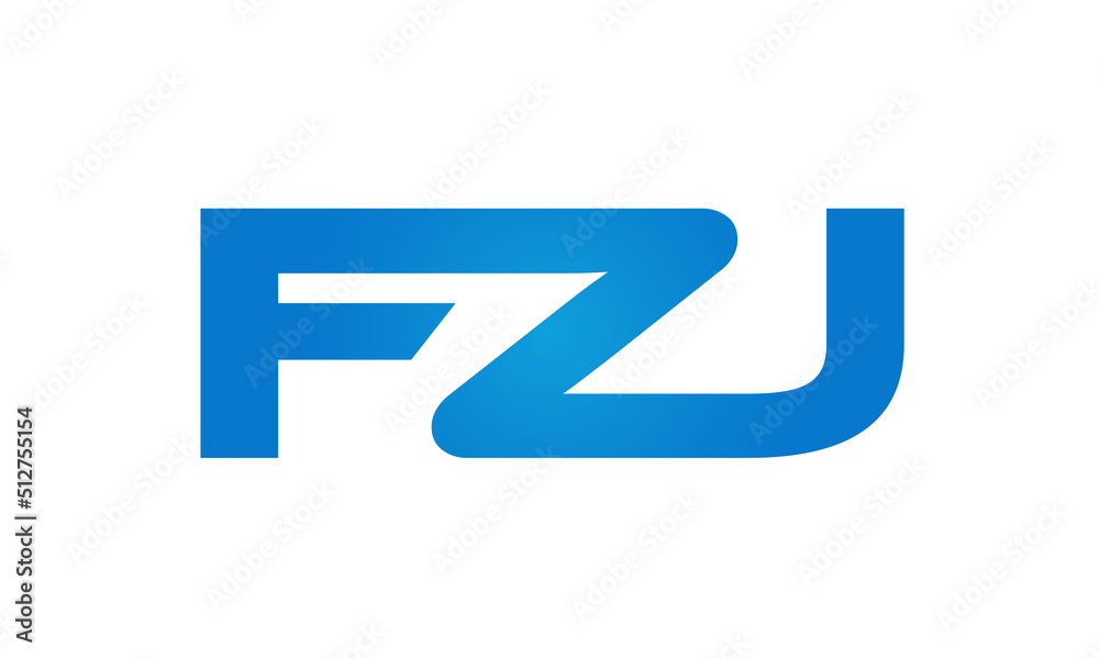 FZJ letters Joined logo design connect letters with chin logo logotype icon concept