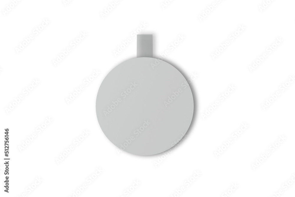 Blank white round advertising pvc shelf wobbler plastic hanging shelf for shopping malls. 3d render illustration. Blank white round advertising pvc shelf wobbler plastic hanging shelf for shopping malls. 3d render illustration.