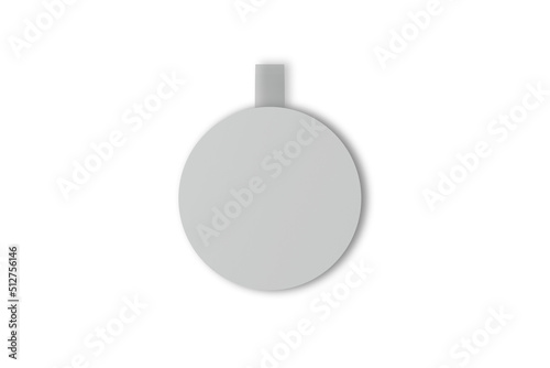 Blank white round advertising pvc shelf wobbler plastic hanging shelf for shopping malls. 3d render illustration.