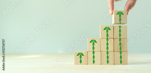 Growth of ESG and sustainable investment concept. Investment for green growth. Responsible business practices addressing climate change and driving the shift to a low-carbon economy. ESG Investing. photo