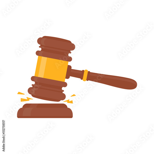 judge hammer Use knocks to decide a lawsuit. A wooden hammer to hit the auction close.