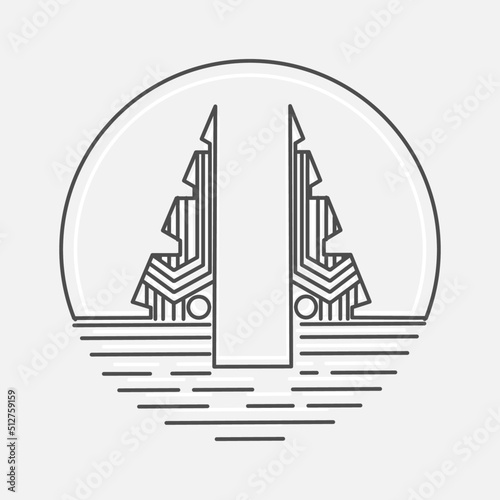 is an illustration of a building called a gate on the island of Bali, Indonesia, characterized as a gate without a door