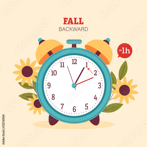 Vector illustration of fall back