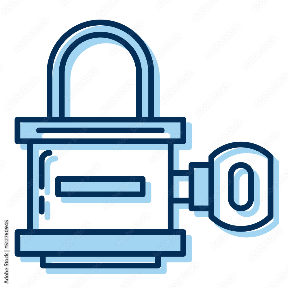 luxury padlock icon on transparent background