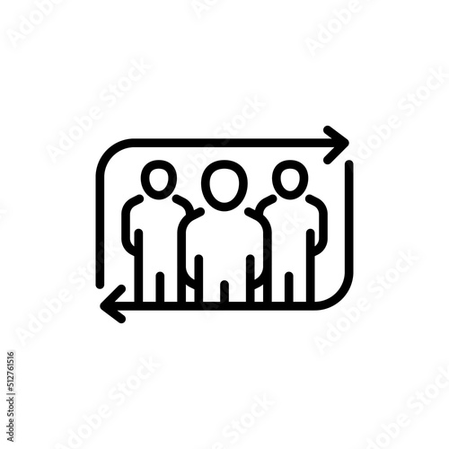 Update team filled line icon. linear style sign for mobile concept and web design. Outline vector icon. Symbol, logo illustration. Vector graphic