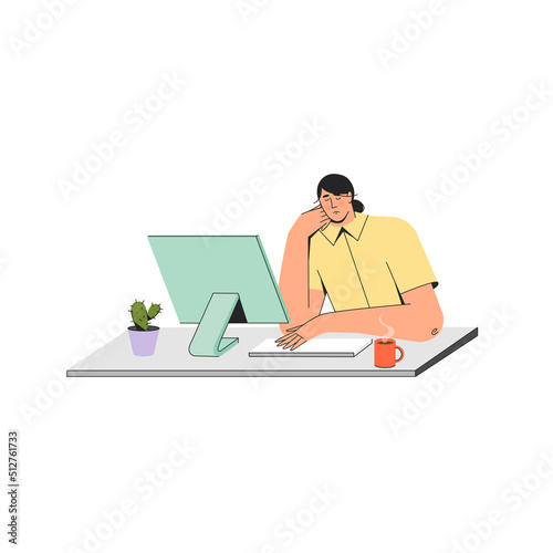Busy office worker in anxiety overwhelmed by business tasks.