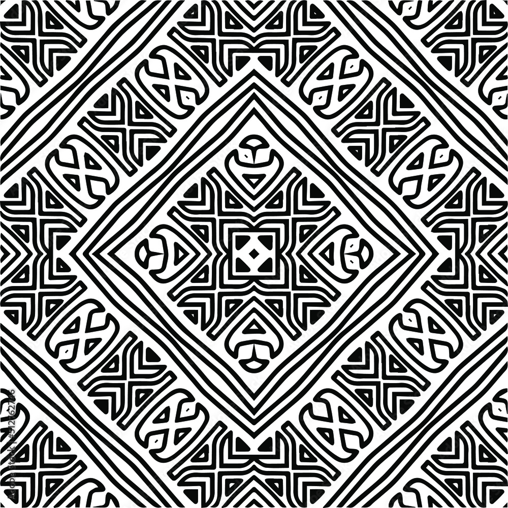Abstract geometric seamless pattern. Black and white vector background. black mandala. Abstract geometric seamless pattern. Black and white vector background. black mandala.