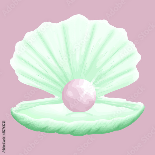 Green shell with pearl