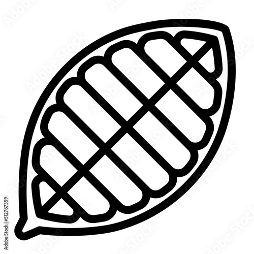 Cocoa fruit icon in modern line style