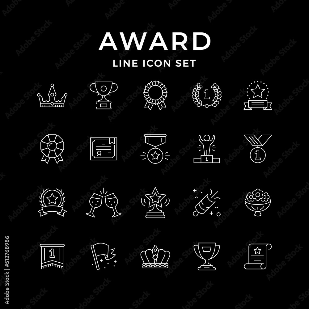 Set line icons of award Set line icons of award