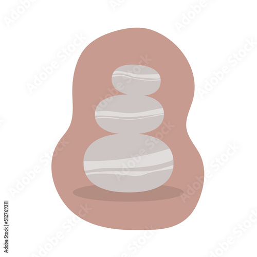 Pile of stones. Concept of balance, hot stone massage, relaxation. Vector illustration, flat design