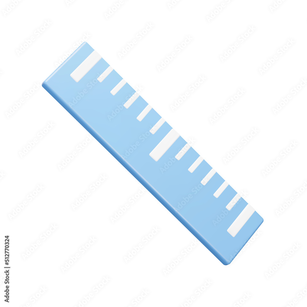 Ruler 3d icon. line gauge. Isolated object on a transparent background Ruler 3d icon. line gauge. Isolated object on a transparent background