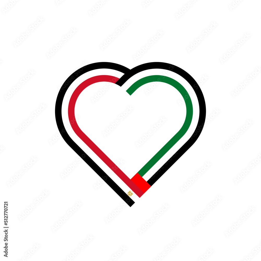 unity concept. heart ribbon icon of egypt and united arab emirates flags. vector illustration isolated on white background unity concept. heart ribbon icon of egypt and united arab emirates flags. vector illustration isolated on white background