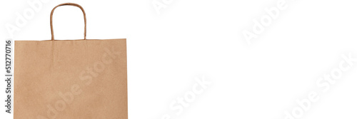 A banner with a brown paper bag and a copyable white space.