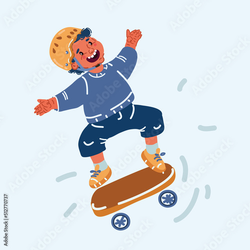 Vector illustration of skateboarder Skateboarding boy jump with skateboard