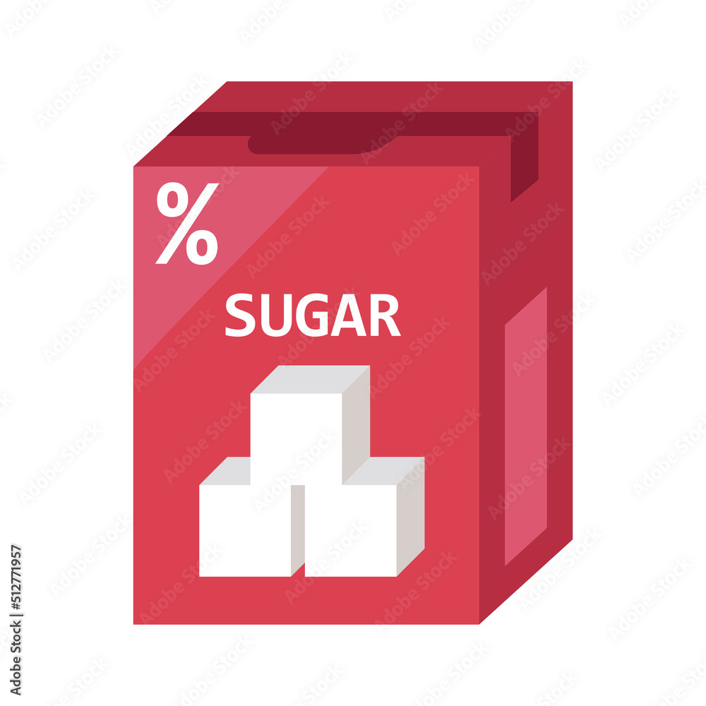Vetor de Sugar package vector food design isolated white. Icon product