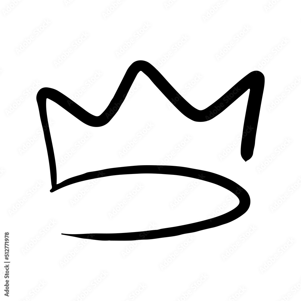 Hand drawn crown vector doodle symbol queen. Luxury sketch art royal icon king and majestic royalty tiara monarch sign. Monarch kingdom line illustration and isolated jewelry drawing black element Hand drawn crown vector doodle symbol queen. Luxury sketch art royal icon king and majestic royalty tiara monarch sign. Monarch kingdom line illustration and isolated jewelry drawing black element