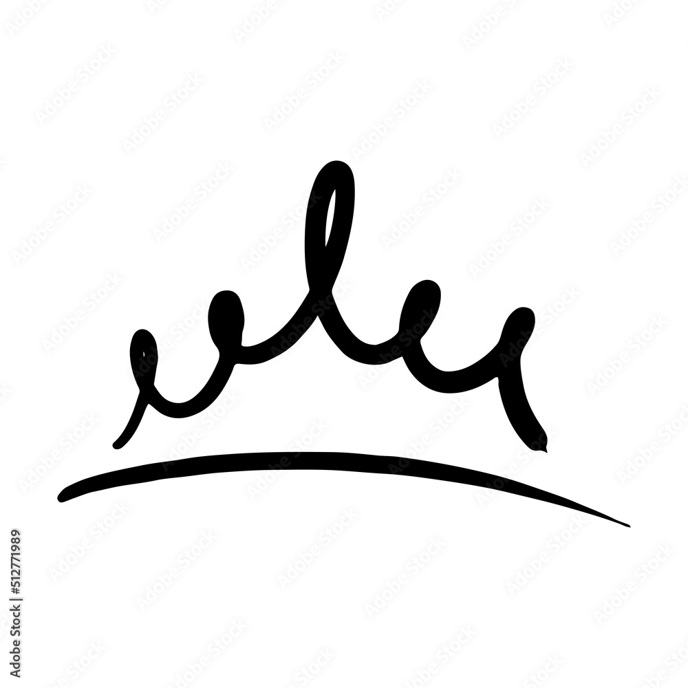 Hand drawn crown vector doodle symbol queen. Luxury sketch art royal ...