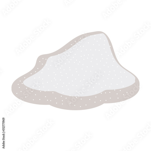 Heap of white sugar vector illustration ingredient food. Sweet cube isolated white design. Pile grain and treat cooking granule natural icon. Organic stack granulated sweetener product and powder sand