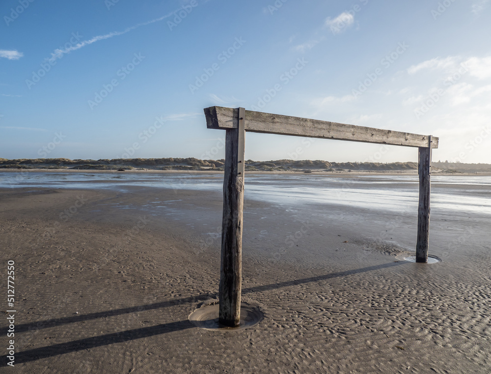 North Sea landscape in Sankt Peter-Ording, Germany. North Sea landscape in Sankt Peter-Ording, Germany.
