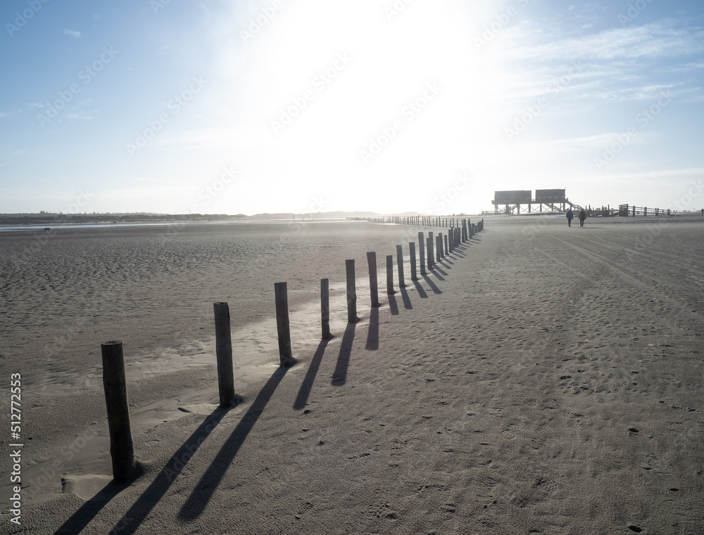 North Sea landscape in Sankt Peter-Ording, Germany