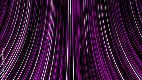 Schilderij op canvas Abstract background of fast moving multicolored lines on black background