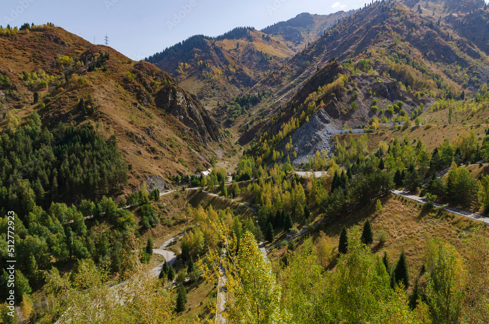 cable car medeo chimbulak view from alatau gorge in almaty incredibly beautiful tian shan mountains