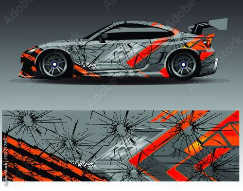 Car wrap decal graphics. Abstract eagle stripe  grunge racing and sport background for racing livery or daily use car vinyl sticker