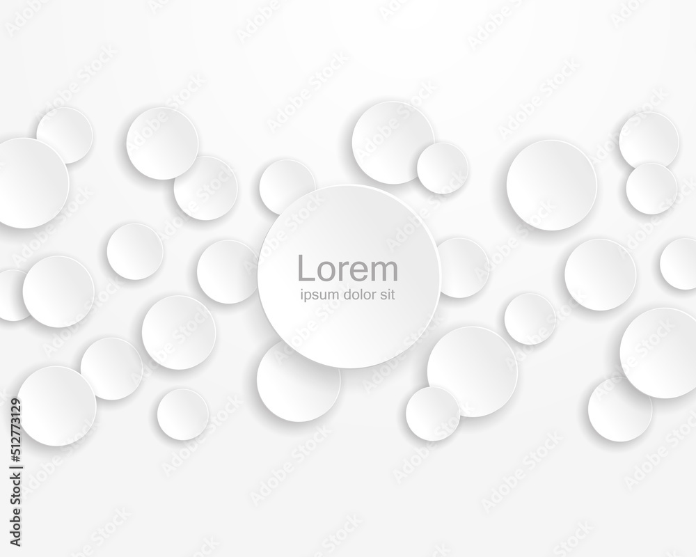 White background with paper circles with shadows. Vector illustration White background with paper circles with shadows. Vector illustration