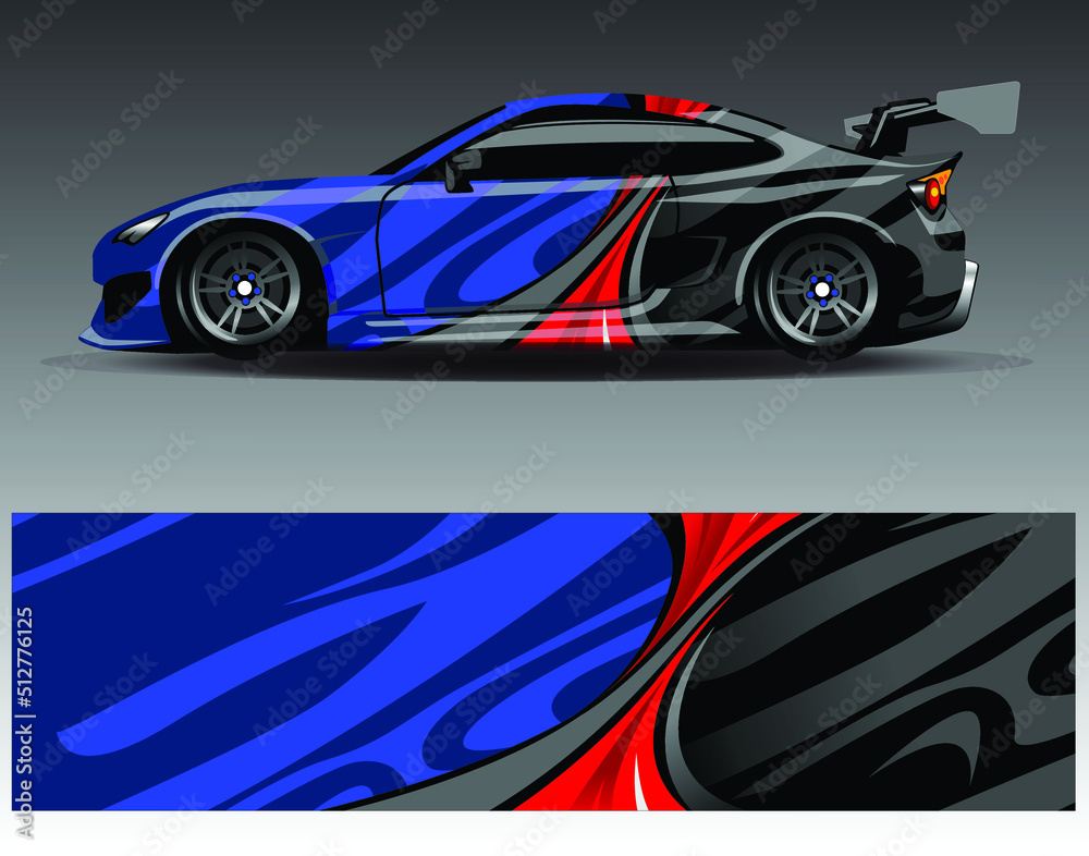Car wrap decal graphics. Abstract eagle stripe  grunge racing and sport background for racing livery or daily use car vinyl sticker