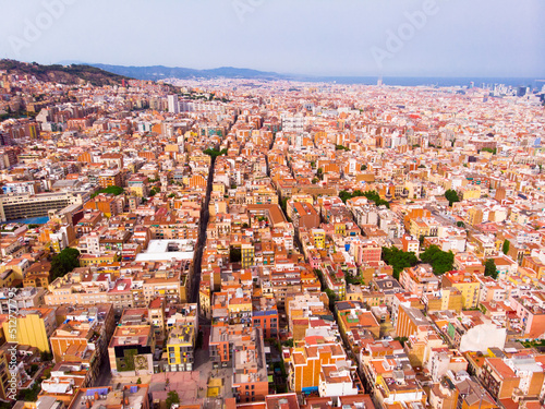 mass of roofs of houses on the spanish city of Barcelona