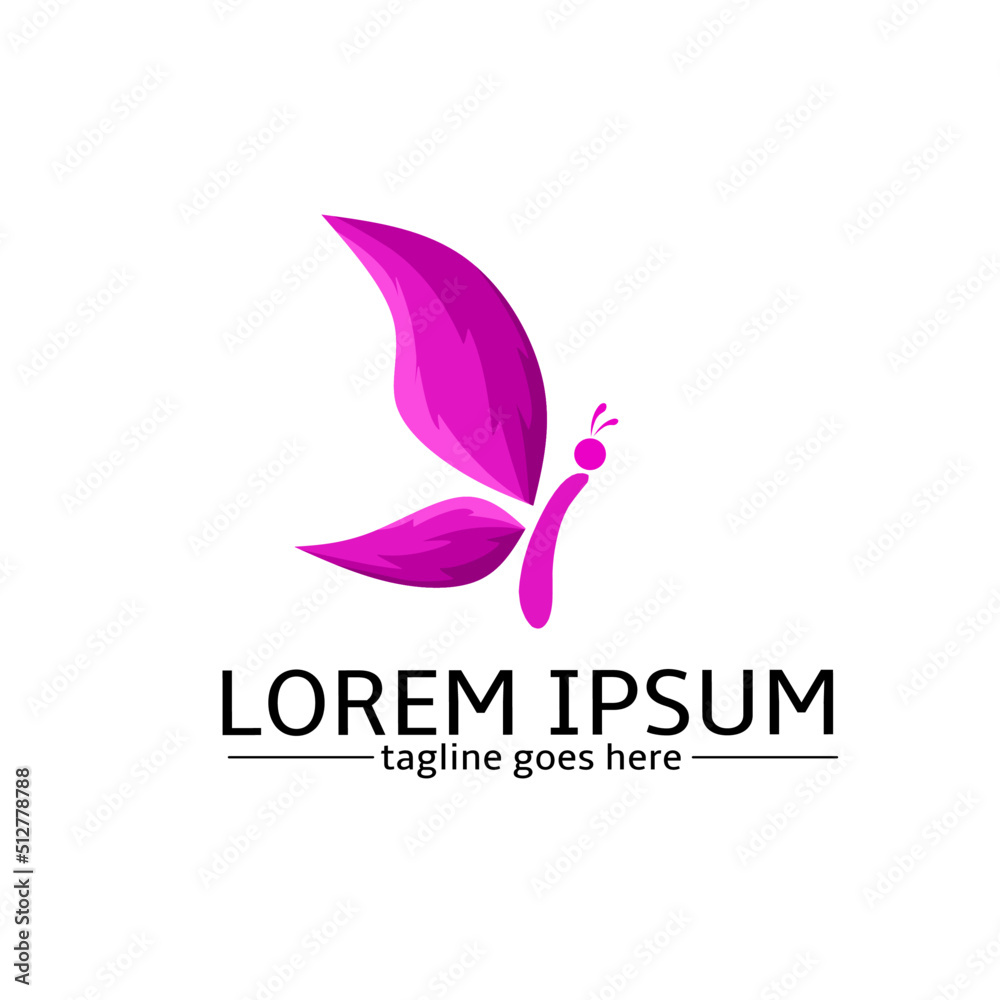 Fototapeta premium Illustration vector graphic of template logo butterfly pink color modern design