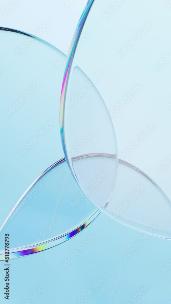 Transparent curve glass, 3d rendering.