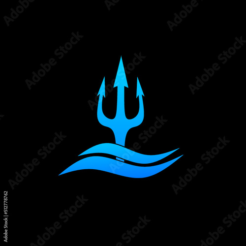 Illustration vector graphic of template logo Trident wave