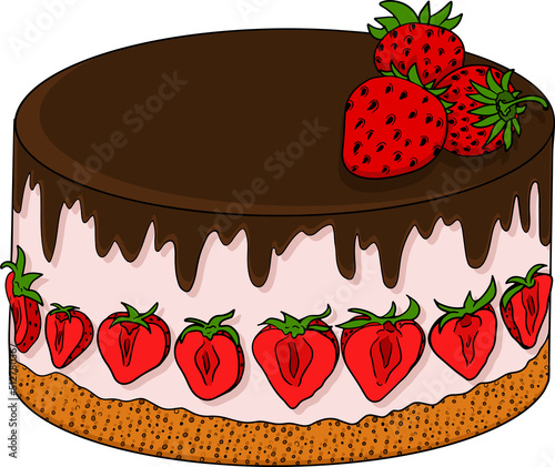 Delicious sweets and desserts. Hand drawn colorful illustration of popular traditional desserts for cafe, bakery and restaurant menu. Vector illustration