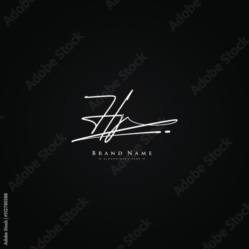 Initial Letter HJ Logo - Hand Drawn Signature Style Logo