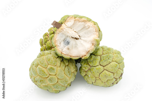 custard apple isolated on white photo