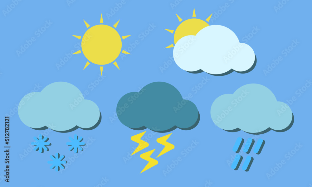 Forecast weather icons concept. Vector illustration Forecast weather icons concept. Vector illustration